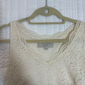 LOFT Cream Lace Tank Top